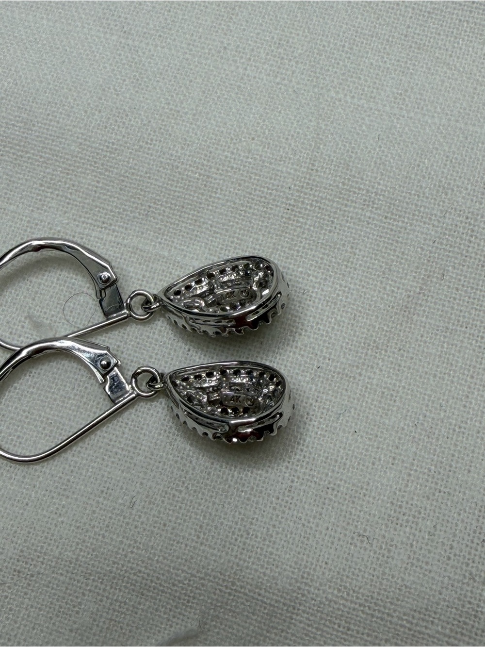14K Teardrop CZ Pendant + Earrings - Picture 4 of 5